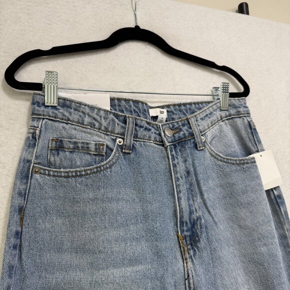 BP Jeans Womens 28 Blue Distressed Wide Leg High Rise Ripped Denim Pants - Picture 2 of 11